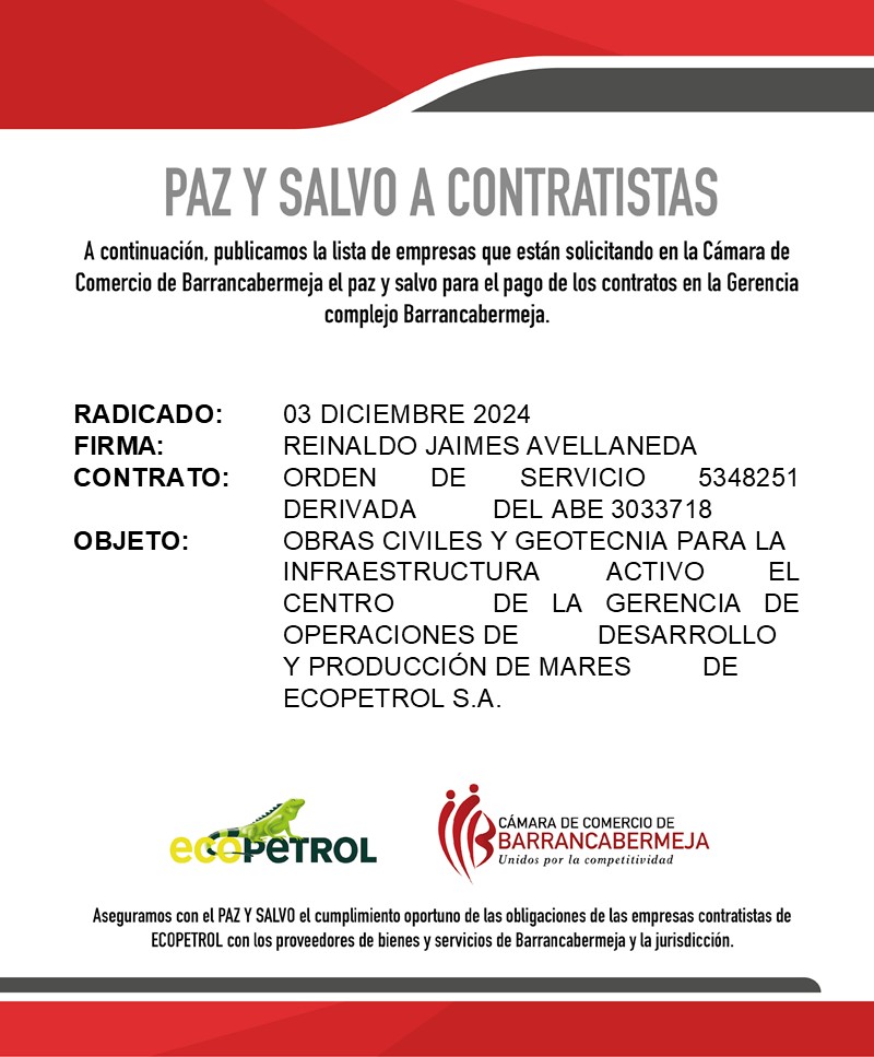 Paz y Salvo 03 diciembre 2024