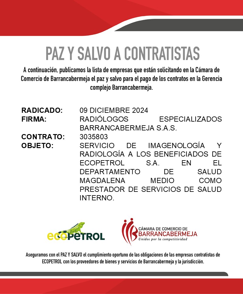 Paz y Salvo 09 diciembre 2024