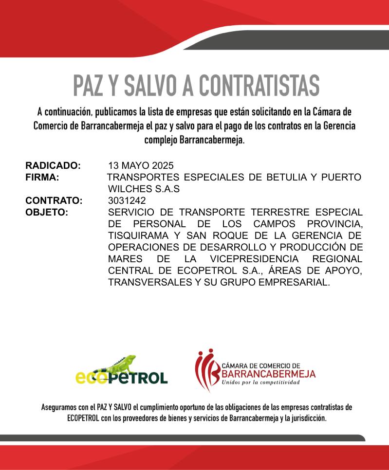 Paz y Salvo 13 mayo 2025