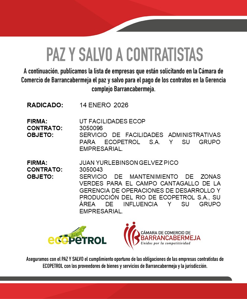 Paz y Salvo 14 enero 2026