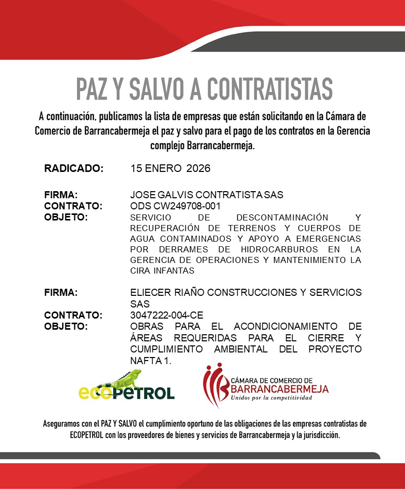 Paz y Salvo 15 enero 2026